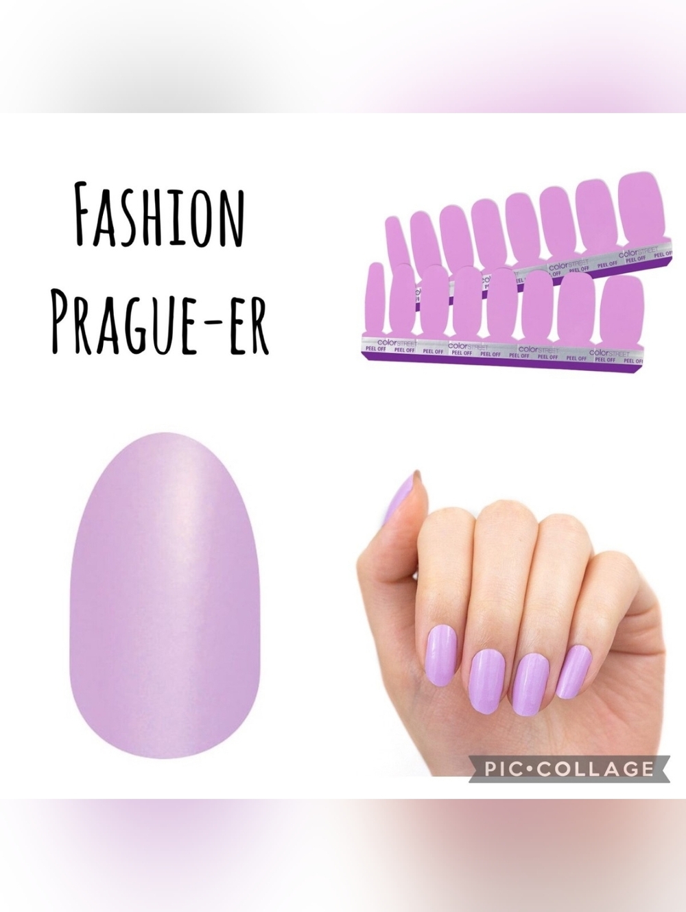 Color Street Lavender Press-On Nail Strips - Soft Lilac